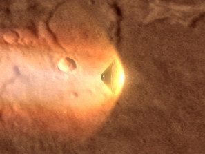 Следы катастрофы на Марсе буря заносит пылью
