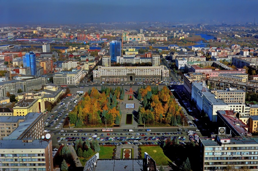 Вид сверху: Челябинск с вертолета