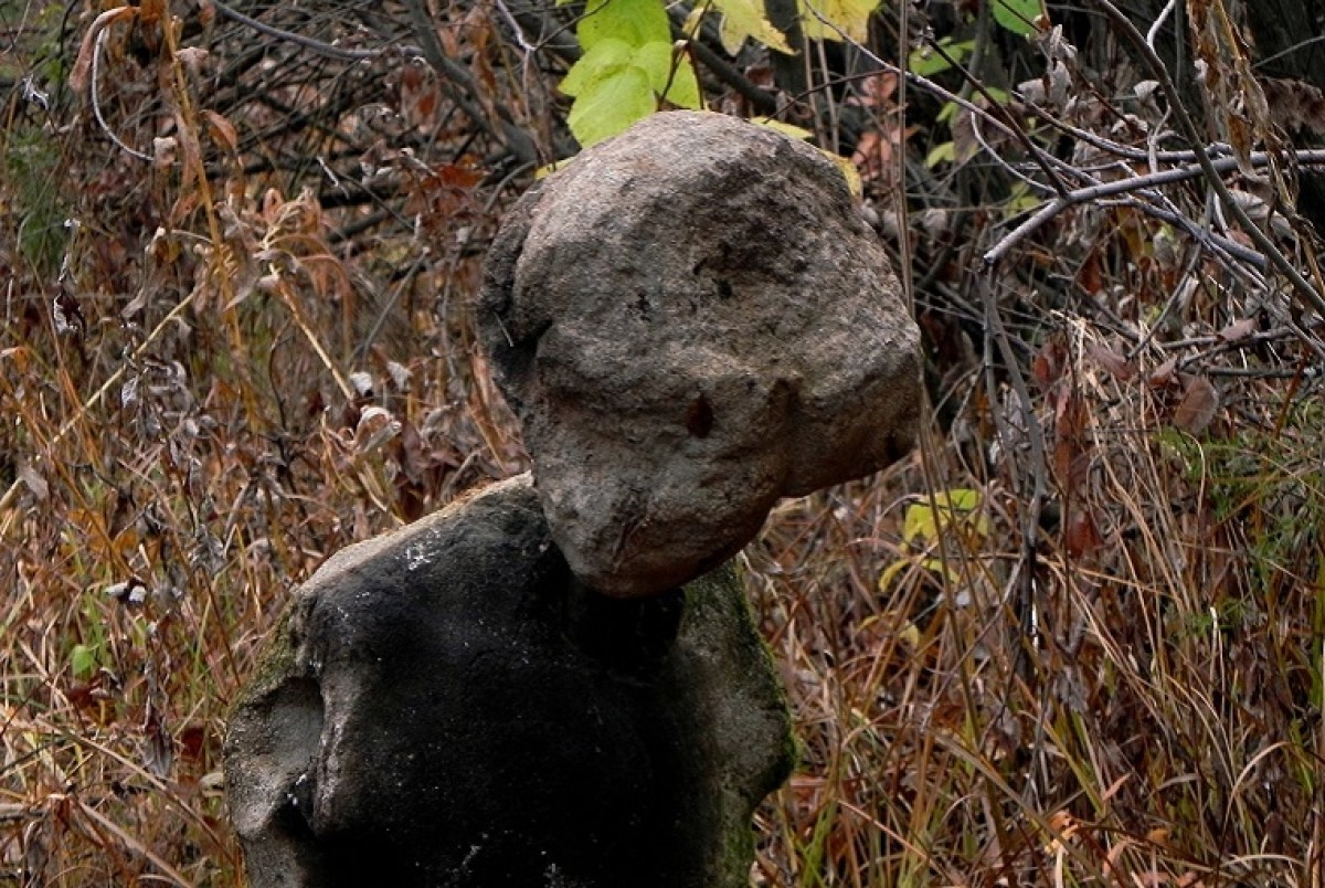 В челябинском бору нашли статую, напоминающую инопланетянку