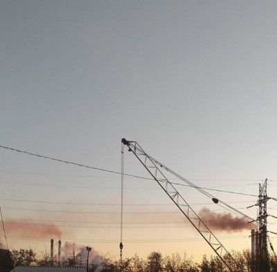 Дым над Челябинском 8 октября. Снято в 6.30 утра