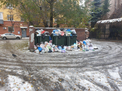 ЦКС не вывозят мусор с улицы Цвиллинга, 41А. Фото: Lentachel.ru
