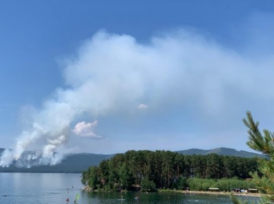 Лес горит на берегу Тургояка. Фото 74.ру